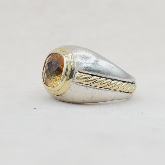 David Yurman Vintage Renaissance Citrine Ring With Gold - Picture 5 of 15